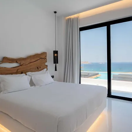 ヴィラ Wonderful Mykonos | Rohfa | 5 Bedrooms | Unique Aegean Sea Views | Private Infinity Pool | Ftelia Beach